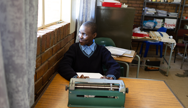 Angel Mashego attends class at the Bosele School for the Blind and Deaf, Monsterlus, Limpopo. Picture: Alaister Russell