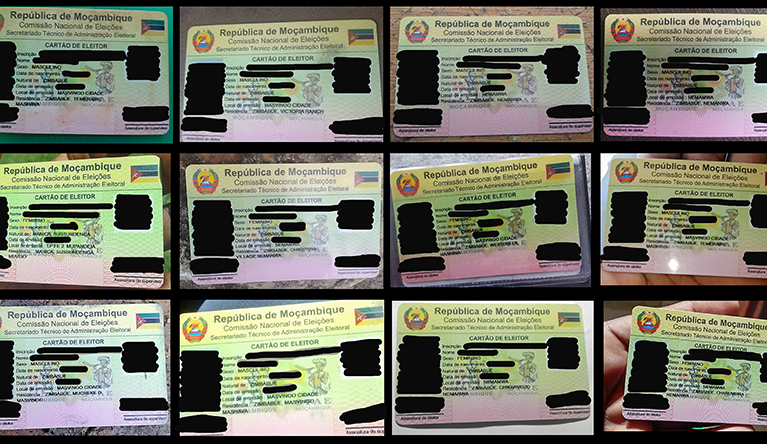 Voter cards showing Zanu-PF supporters who are Zimbabweans but voted in the 2024, Mozambican elections.