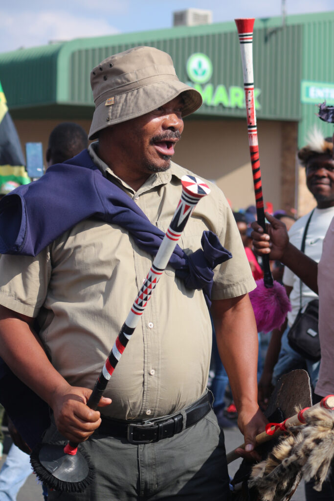 Alfred Duma mayor Zama Sibisi at a March and March demonstration in uMnambithi, KwaZulu-Natal, on 2 June 2026. (Photo: Ladysmith Herald)